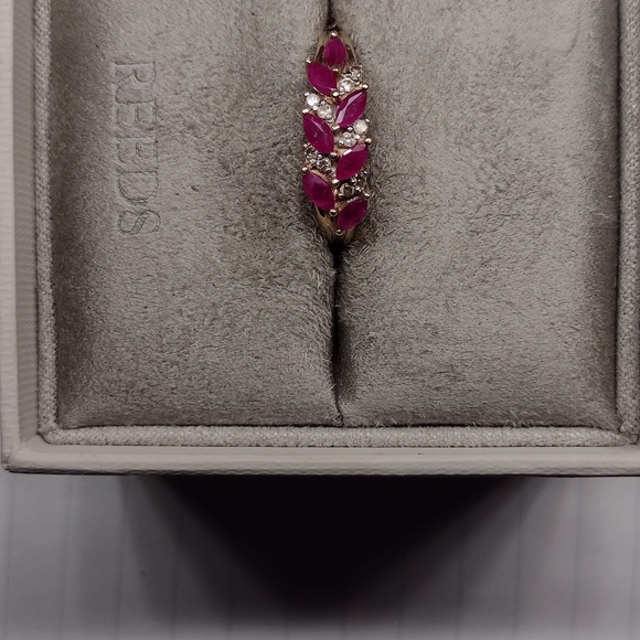 10K Gold Marquise Ruby Ring - Picture 3 of 16